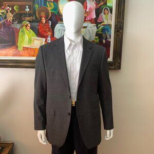 Coppley Wool 2-Button Single Breasted Fully Lined Men’s 46T Gray Blazer Jacket